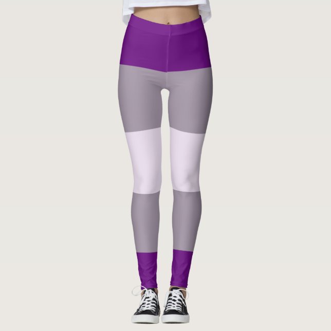 Gråsexuell stolthetsflagga leggings (Framsida)