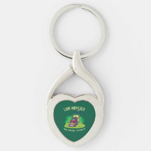 Gräsflüsterare Gräsklippare Trädgård Trädgårdssköt Twisted Heart Silverfärgad Nyckelring