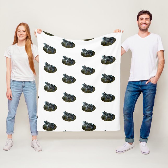 Gräsgroda, medelvit blanketfisk fleecefilt (På plats)