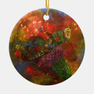 gräshoppa julgransprydnad keramik