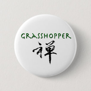 Gräshoppa med "Zen" symbol Knapp