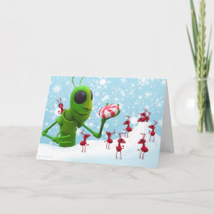 Gräshoppa och myror Chirstmas CardGrasshopper och Helgkort