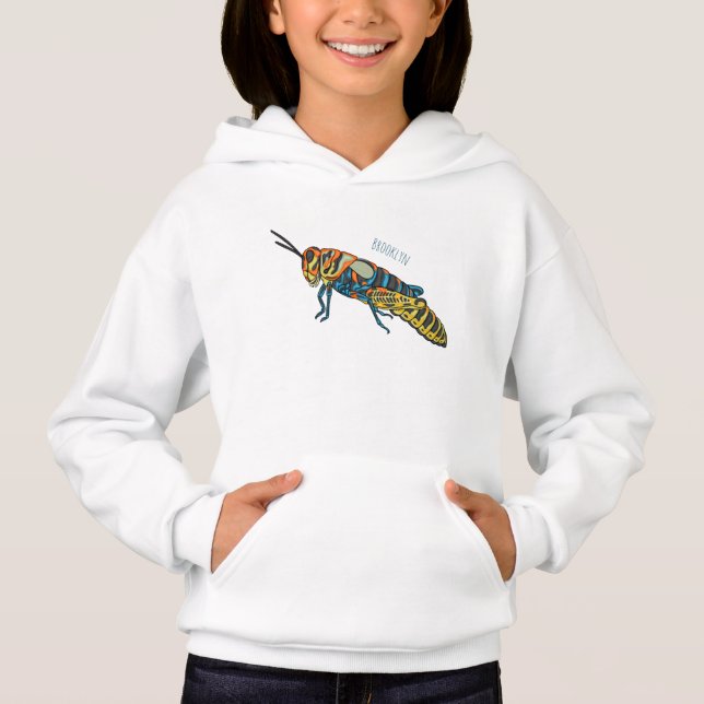 Gräshoppan barber pole seriefigur illustration t shirt (Framsida)