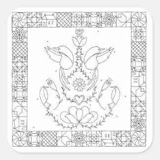 Gräshoppan - Sarah Fielke BOM 2018 Fyrkantigt Klistermärke