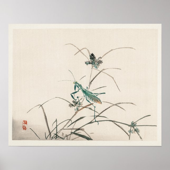 Grashopper by Kōno Bairei (1844-1895) Poster (Framsidan)