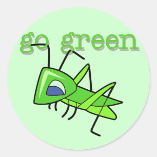 Grashopper Go Green T-shirts och Gifts Runt Klistermärke