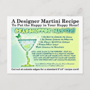 Grashopper Martini Recipe-vykort Vykort