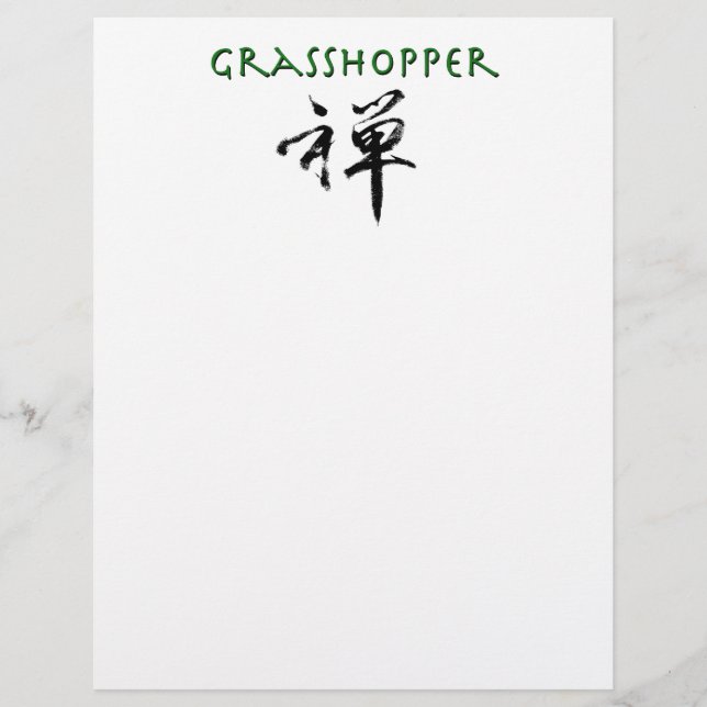 Grashopper med "Zen"-symbol (Framsida)