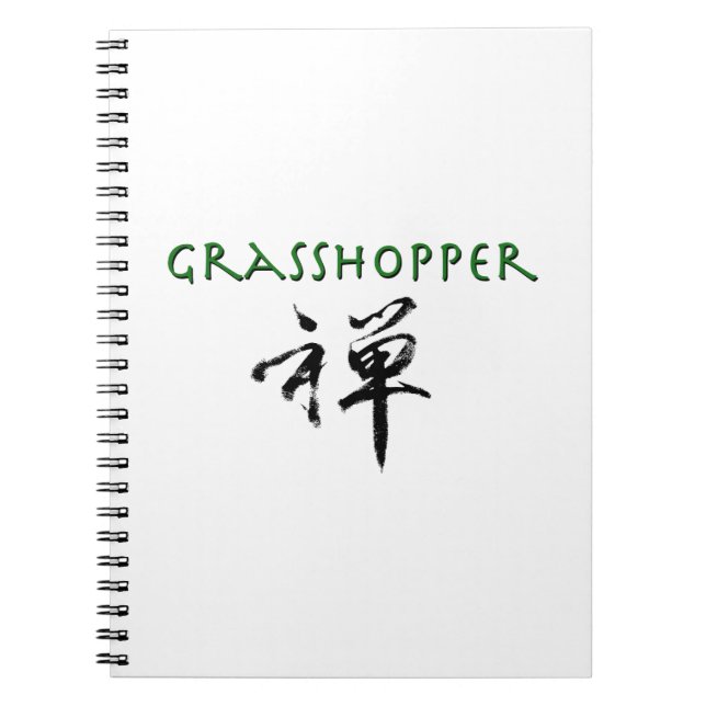 Grashopper med "Zen"-symbol Anteckningsbok Med Spiral (Framsidan)