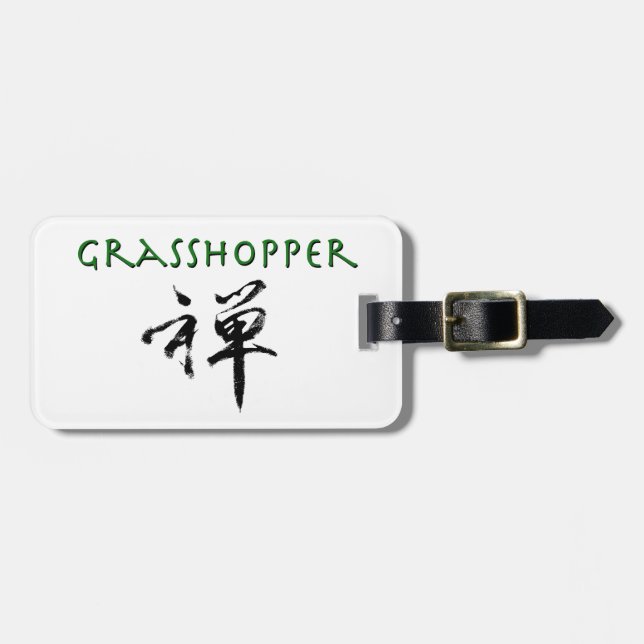 Grashopper med "Zen"-symbol Bagagebricka (Horisontell Framsida)