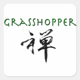 Grashopper med "Zen"-symbol Fyrkantigt Klistermärke