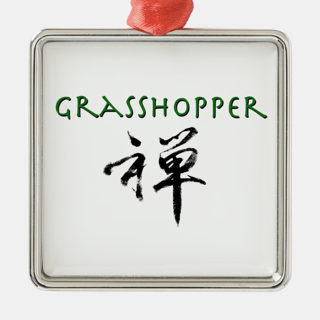 Grashopper med "Zen"-symbol Julgransprydnad Metall (Framsidan)