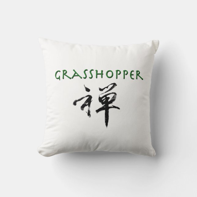 Grashopper med "Zen"-symbol Kudde (Framsida)