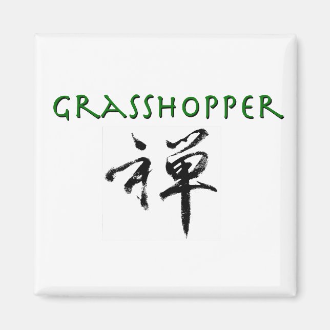 Grashopper med "Zen"-symbol Magnet (Framsidan)