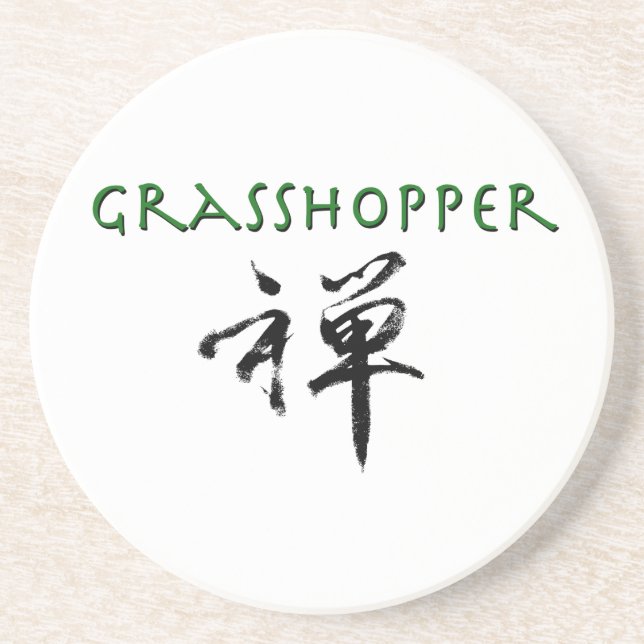 Grashopper med "Zen"-symbol Underlägg Sandsten (Framsidan)