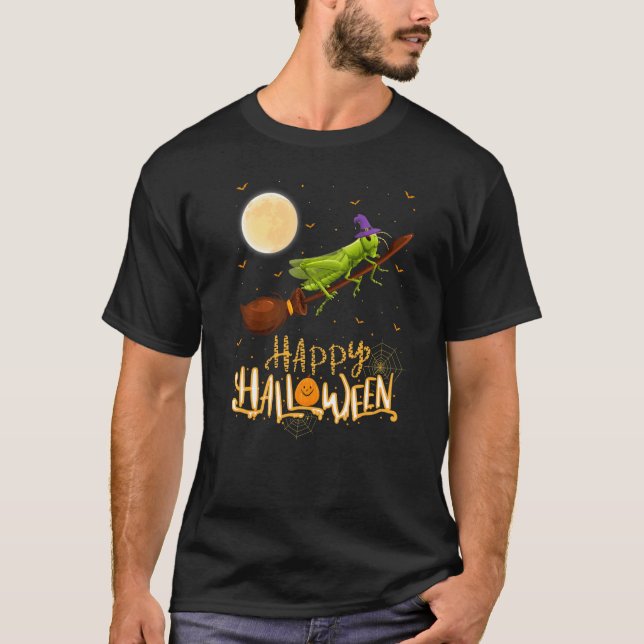 Grashopper Ride Witch Pistol Grashopper Halltoer T Shirt (Framsida)
