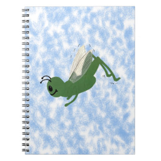 Grashopper Whimsical Tecknad Art Anteckningsbok Med Spiral