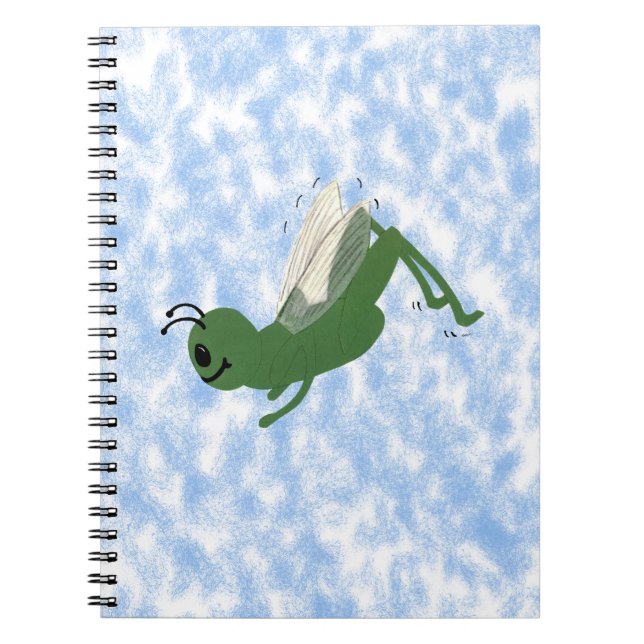 Grashopper Whimsical Tecknad Art Anteckningsbok Med Spiral (Framsidan)