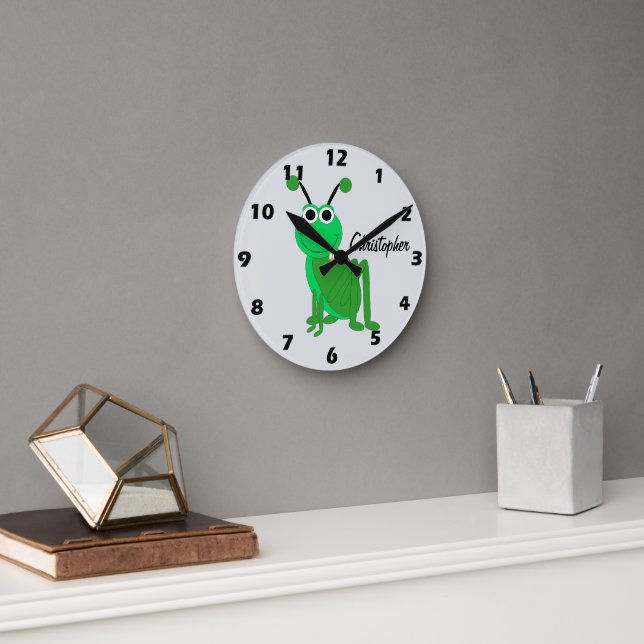 Gräshoppsdesign Personlig Rund Klocka (Kontor)