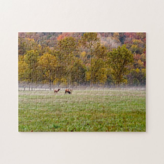 Grasing Elk Couple Jigszle Puzzle Pussel (Horisontell)