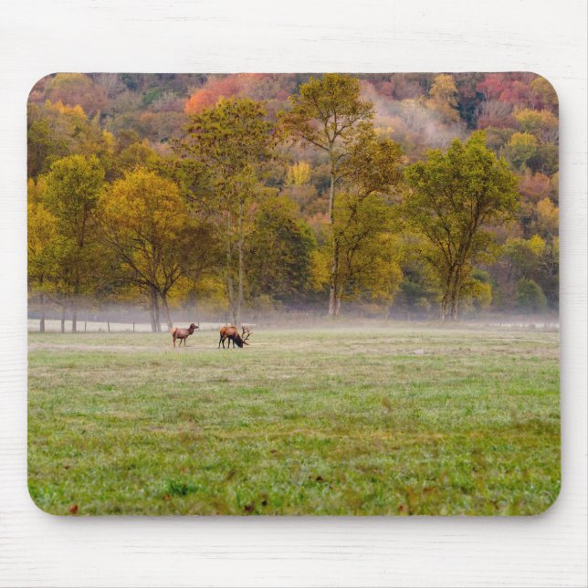 Grasing Elk Couple Mousepad Musmatta (Framsidan)
