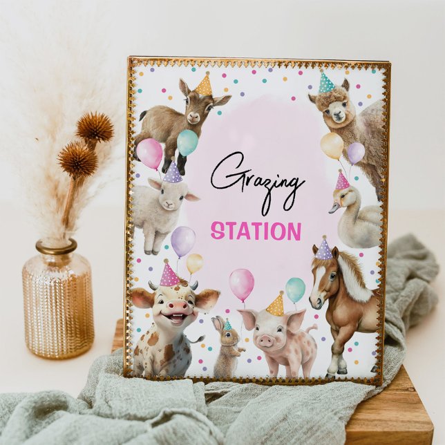 Grasing Station Boskap Girl Födelsedagsfest Poster (Skapare uppladdad)