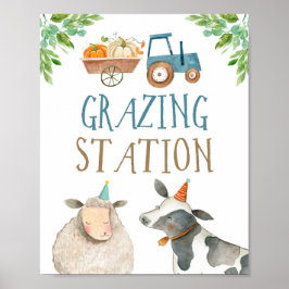Grasing Station Boskap Pumpkin Boy Birthday Poster