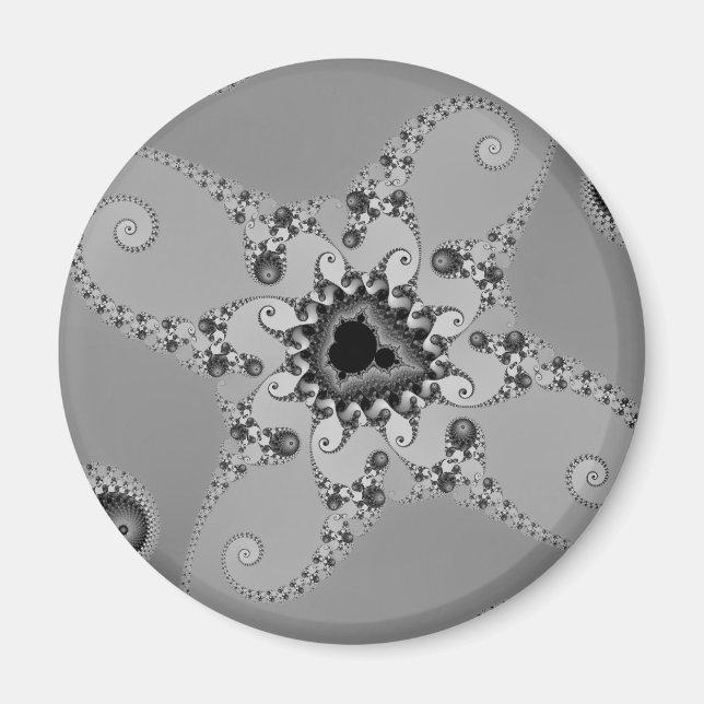 Gråskala Bläckfiskar Magnet (Framsidan)