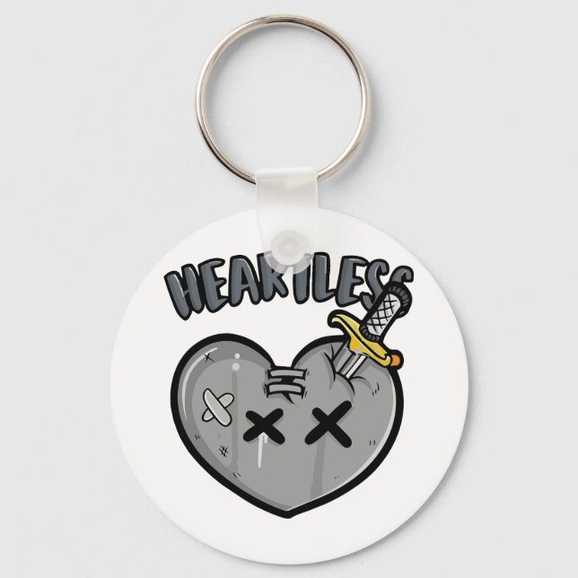 Gråskala Heart & Sword Poster Punk Sten Aesthetic Nyckelring (Framsida)
