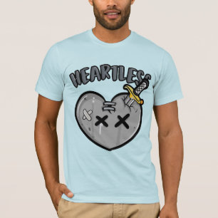Gråskala Heart & Sword Poster Punk Sten Aesthetic T Shirt