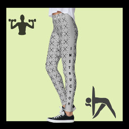 Gråskala modern minimalistisk mönster och text på leggings