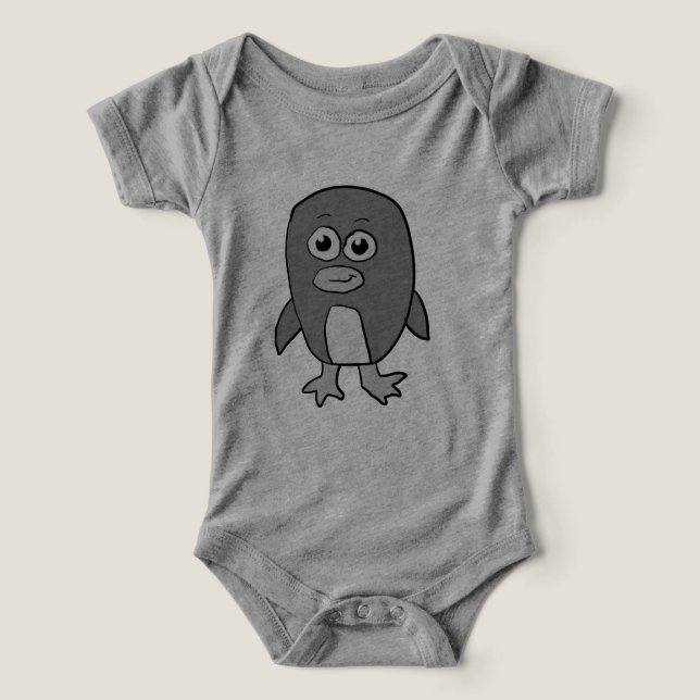 Gråskalepingvin T Shirt (Design Framsida)
