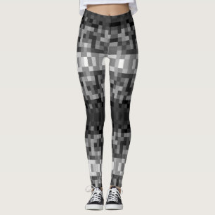 Gråskalepixelerad Leggings