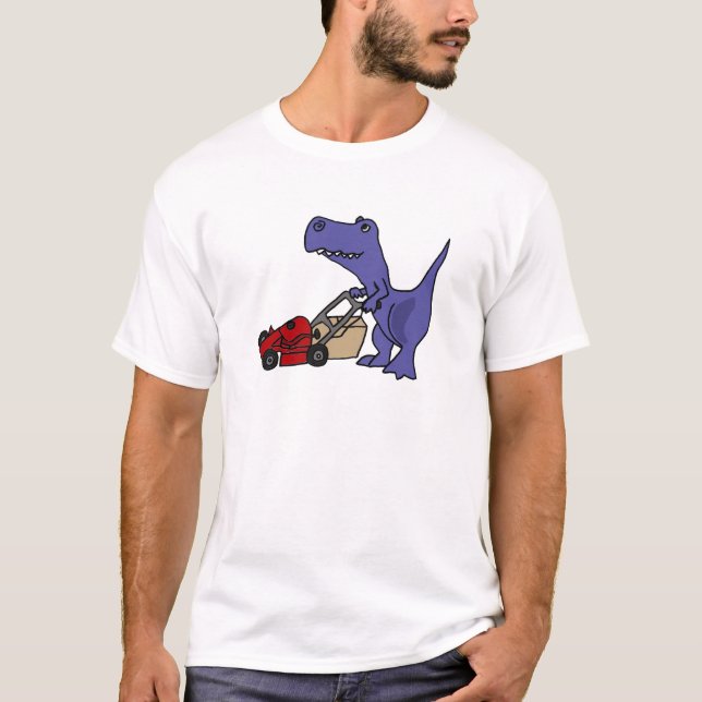 Gräsklippningsmaskin för gräsmatta för annonsT-rex T-shirt (Framsida)