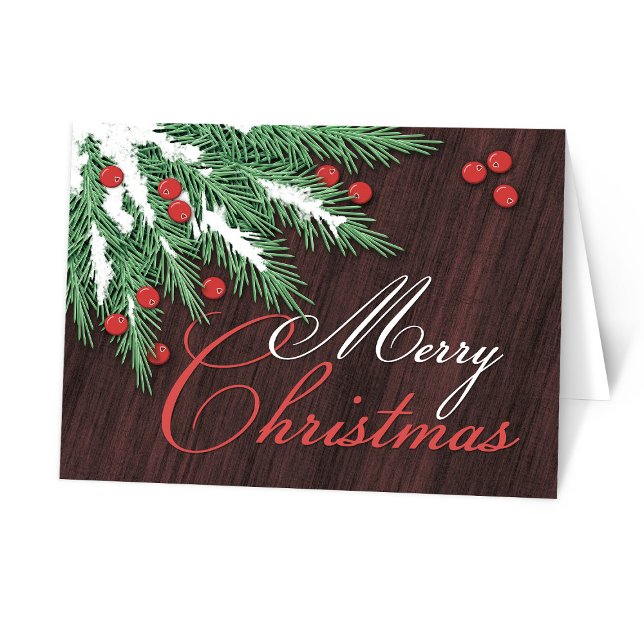 Gräslövruskor och Cranberriesjulkort Helgkort (Pine Boughs and Cranberries Christmas Cards at Starzraven on Zazzle.)