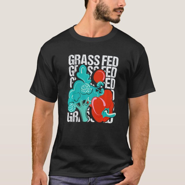 Gräsmatad Vegansk Kost Kraft T Shirt (Framsida)