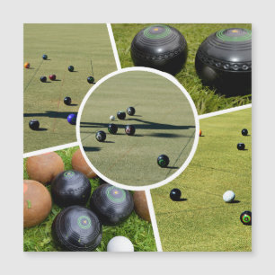 Gräsmatta Bowls 5 Bild fotokollage, Magnet Card