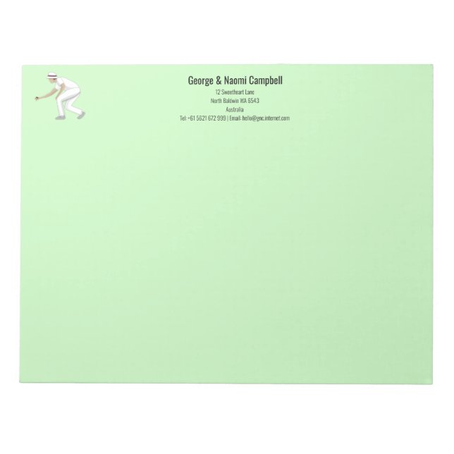 Gräsmatta Bowls Anteckningsblock (Framsida)