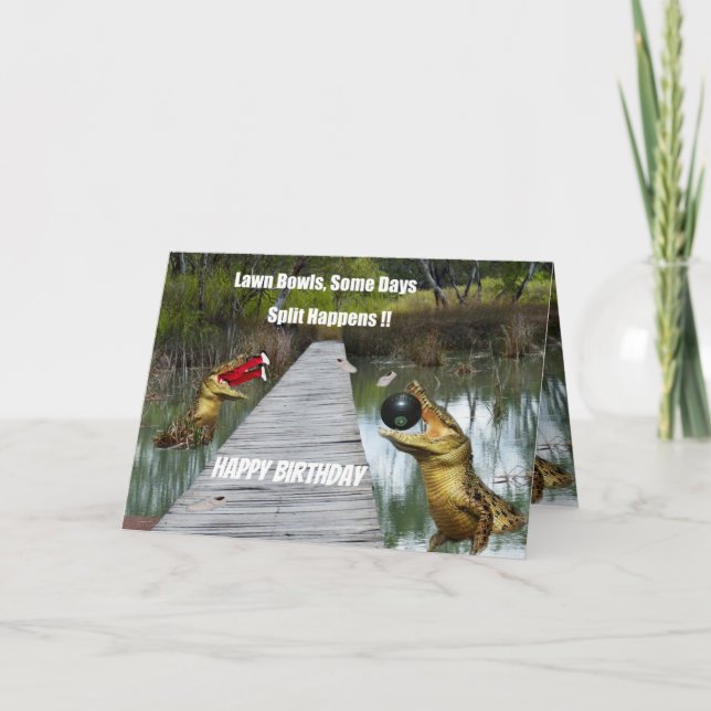 Gräsmatta Bowls Australia Split Happens, födelseda Kort (Framsida)