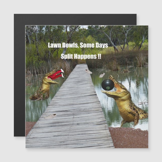 Gräsmatta Bowls Australia Split Happens, Magnetisk (Fram/baksida)