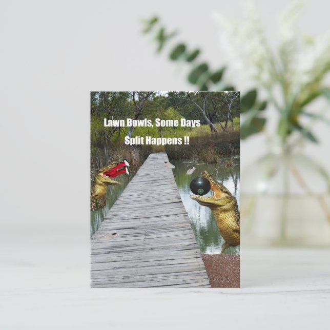 Gräsmatta Bowls Australia Split Happens, vykort (Stående Fram)