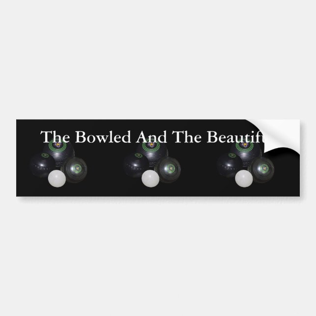 Gräsmatta Bowls Bowle och Beval bil Bumper Sticker Bildekal (Framsidan)