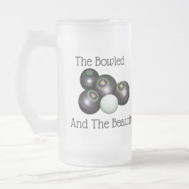 Gräsmatta Bowls, den blå och den vackra. Frostat Ölglas