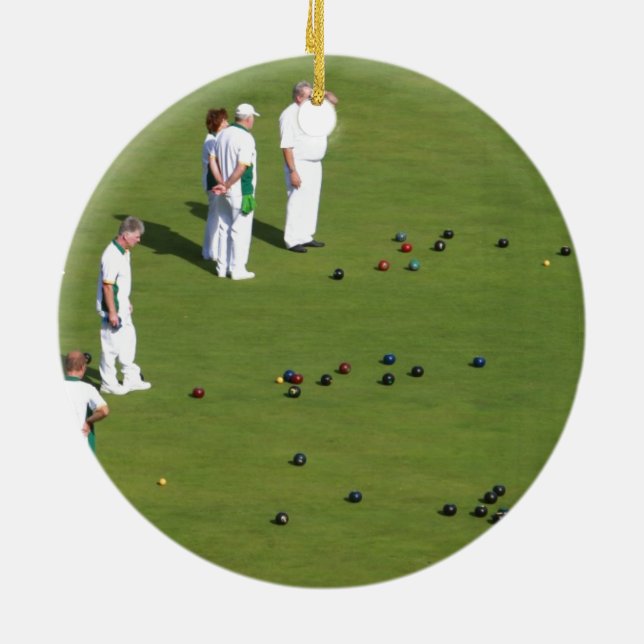 Gräsmatta Bowls England Julgransprydnad Keramik (Baksidan)