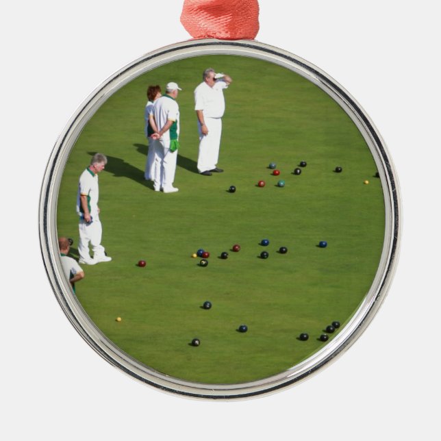 Gräsmatta Bowls England Julgransprydnad Metall (Framsidan)