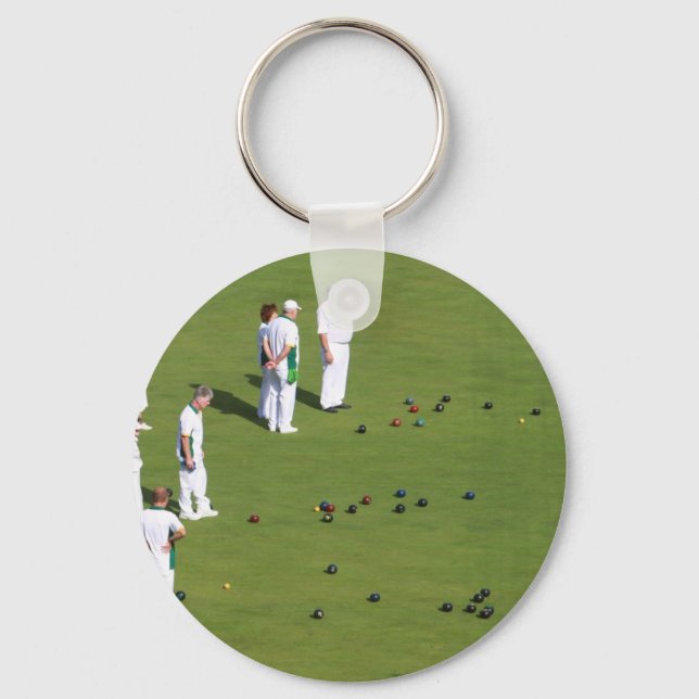 Gräsmatta Bowls England Nyckelring (Framsida)