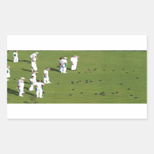 Gräsmatta Bowls England Rektangulärt Klistermärke