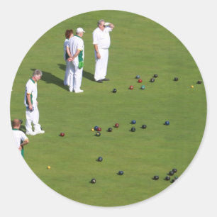 Gräsmatta Bowls England Runt Klistermärke