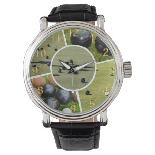 Gräsmatta Bowls Fem Bild Photo Collage Armbandsur