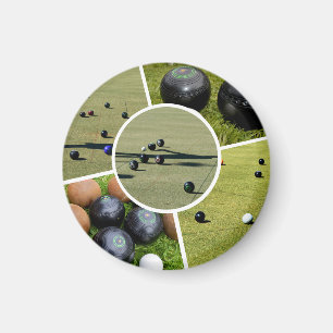 Gräsmatta Bowls Fem Bild Photo Collage, Magnet